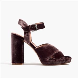 Madewell Vanessa Velvet Platform Heel